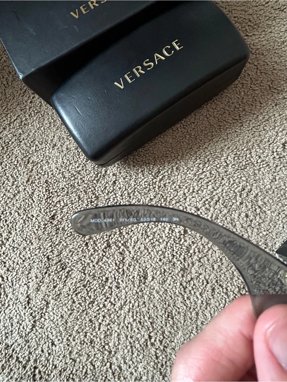 Versace Gray Sunglasses with Gold Medusa Accents